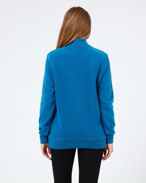 North Trace Crewline Yarım Fermuarlı Kadın Hoodie MAVİ - M