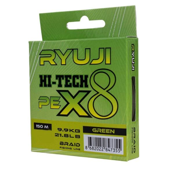 Ryuji Hi-Tech x8 Green İp Misina 150mt GREEN - 0,21 MM