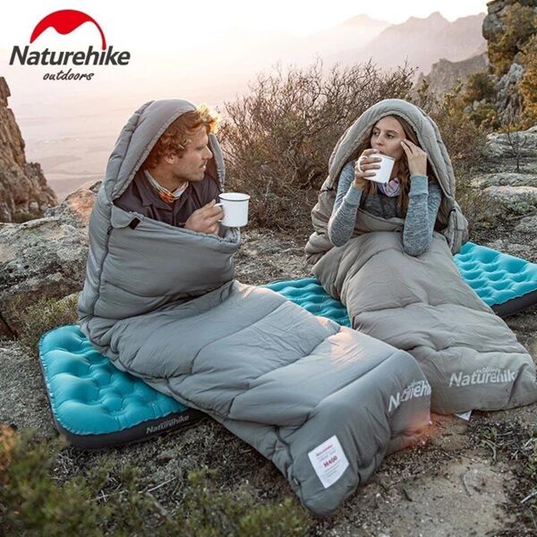 Naturehike M180 Pongee Pamuklu Uyku Tulumu -8°C GRİ - Right
