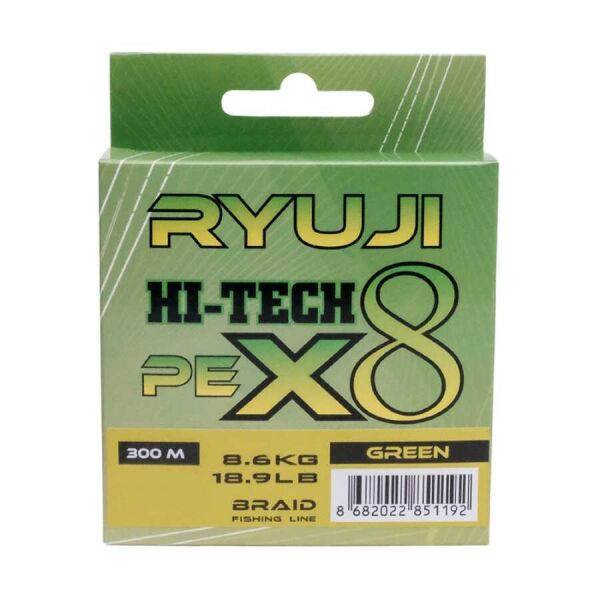 Ryuji Hi-Tech x8 Green İp Misina 300mt GREEN - 0,13 mm