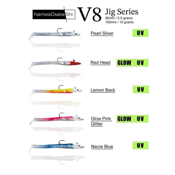 NaniwaOsakaShi V8 Jig Series 100 mm 10 gr Raglou Silikon Yem