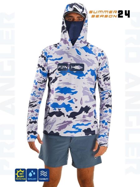 Fujin Pro Angler S24 Buff & Hoodi Natural Blue Camo L