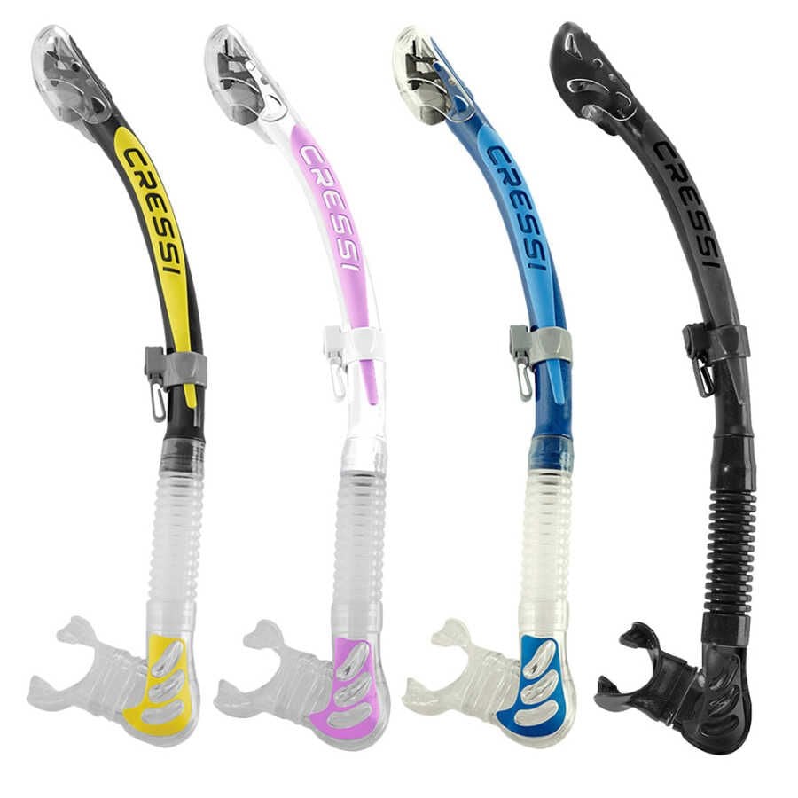 Cressi Alpha Ultra Dry Şnorkel CLEAR-BLACK-WHITE