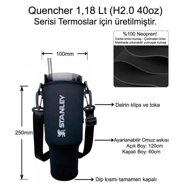 Stanley Neopren Termos Kılıfı ve Omuz Askısı 1.18 Lt Quencher Pipetli