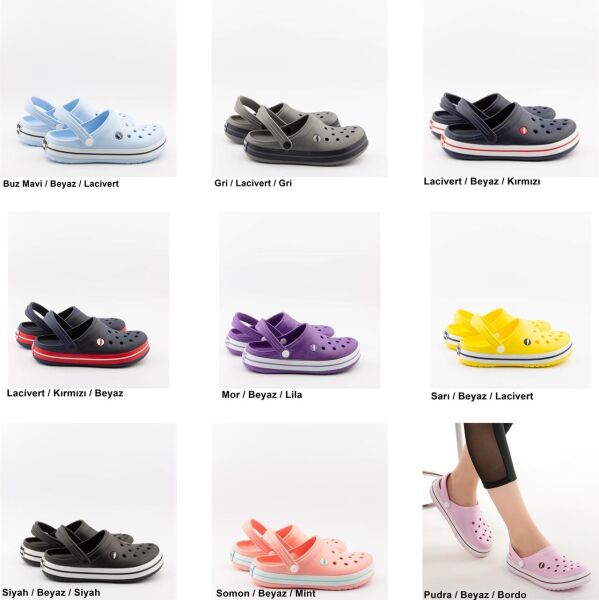 Akınalbella Garson Eva Sandalet Kadın Terlik Haki/Beyaz/Haki - 40