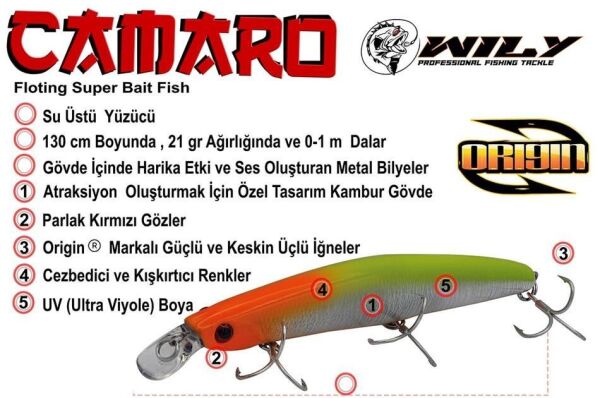 Wily Camaro 13Cm 21Gr Floating Suni Yem