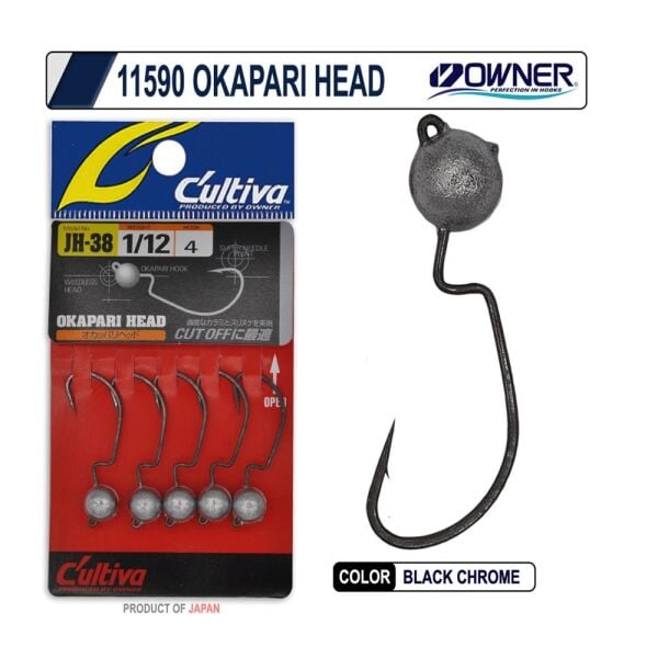 Owner Cultiva 11590 Okappari Head Lrf Jighead Black Chrome - 2,4 GR