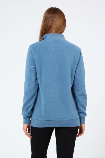 North Trace Crewline Yarım Fermuarlı Kadın Hoodie AÇIK MAVİ - M