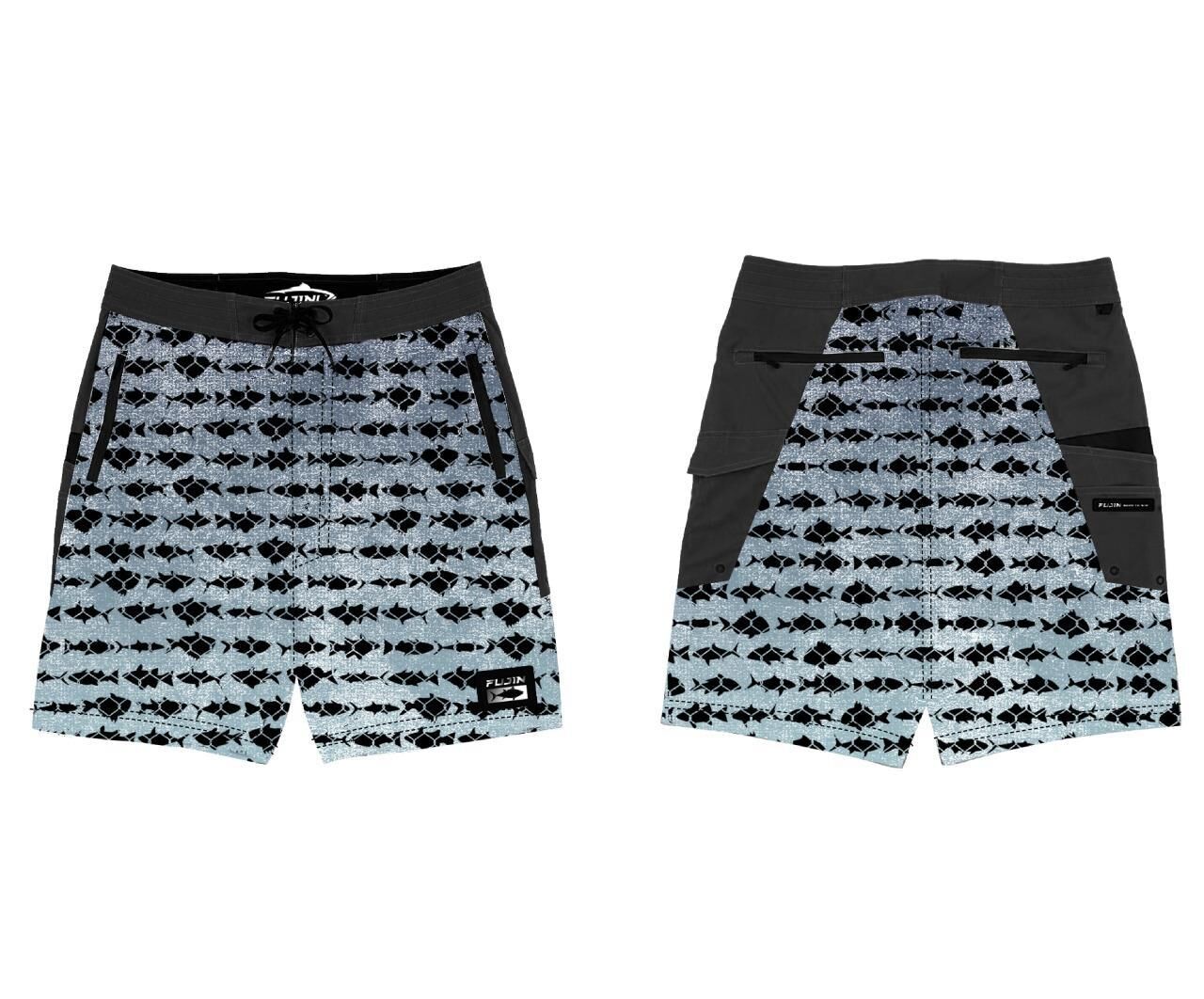 Fujin Performance Short Aqua Blue Fish Aqua Blue - XL