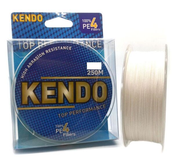 Kendo Top Performance %100 PE 4 Örgü Beyaz İp Olta Misinası 250Mt BEYAZ - 0,331 MM