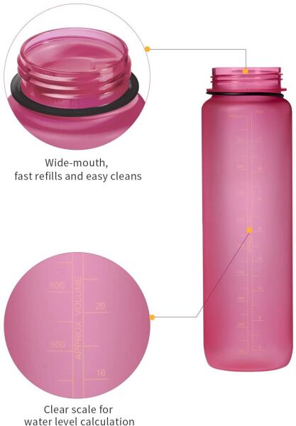 KingCamp Tritan Suluk 1000 ML PEMBE