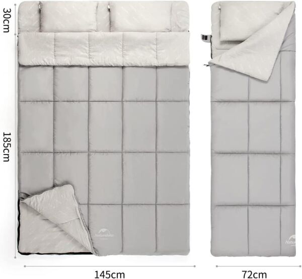 Naturehike HD250 Zarf Tarzı Yastıklı Çift Kişilik Pamuklu Uyku Tulumu Straw Brown