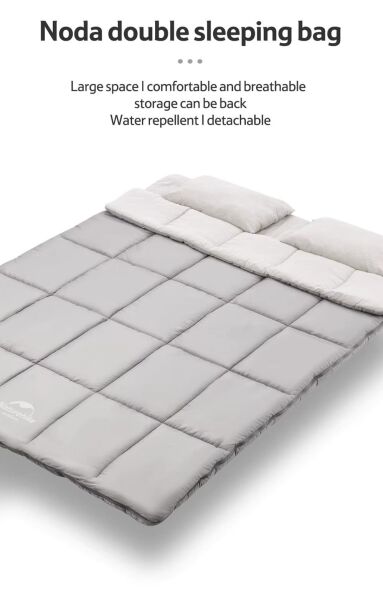 Naturehike HD250 Zarf Tarzı Yastıklı Çift Kişilik Pamuklu Uyku Tulumu Straw Brown