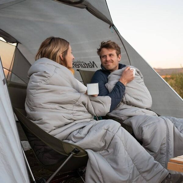 Naturehike HD250 Zarf Tarzı Yastıklı Çift Kişilik Pamuklu Uyku Tulumu Straw Brown