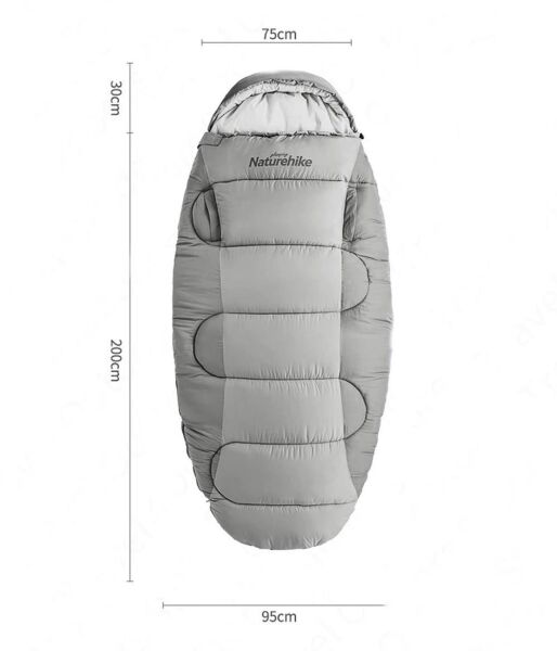Naturehike PS400 Oval Ultralight Uyku Tulumu -12°C ( Cloudy Grey )