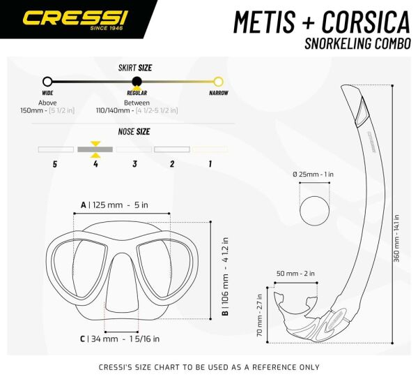 Cressi Metis Maske - Corsica Şnorkel Set