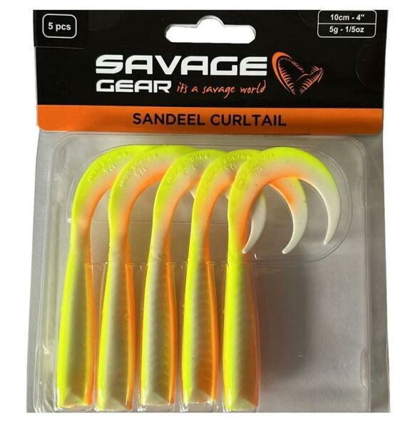 Savage Gear LB Sandeel Curltail 10 cm 5 gr Silikon Yem LEMON BACK