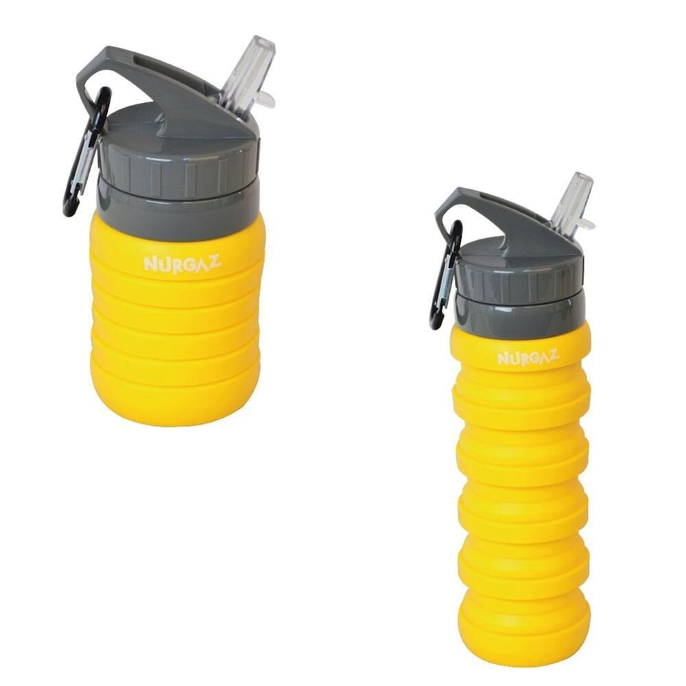 Nurgaz Silikon Katlanabilir Matara Sarı