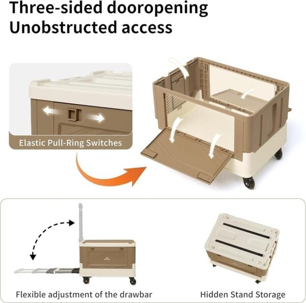 Naturehike A-Box (PP) Kapaklı Katlanır Saklama Kutusu [ Seyahat Organizatörü ] 42 LT - Tekerlekli