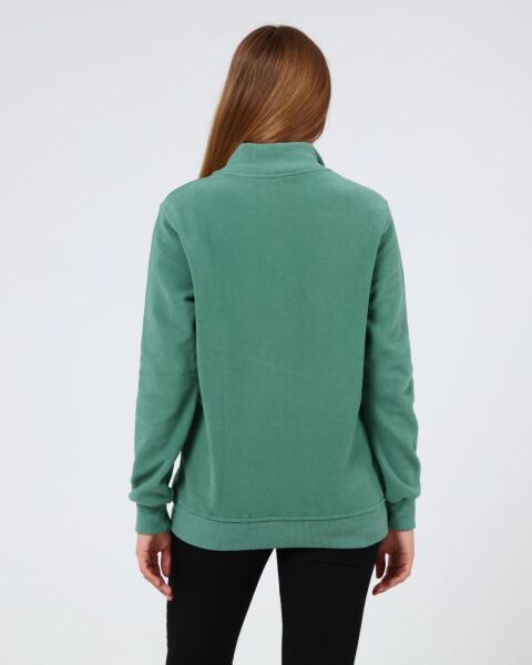 North Trace Crewline Yarım Fermuarlı Kadın Hoodie Mint Yeşil - L