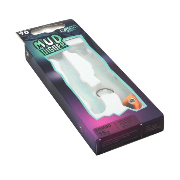 Fiiish Mud Dugger MD90 MD1277 Combo 15gr Cloudy White Silikon Yem
