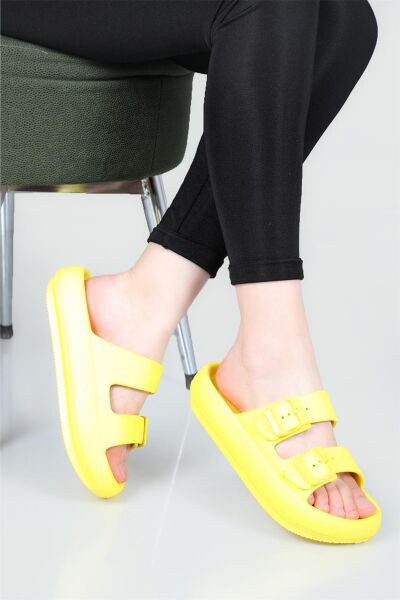 Ceox Zenne Eva Çift Tokalı Yüksek Terlik Sarı - 36