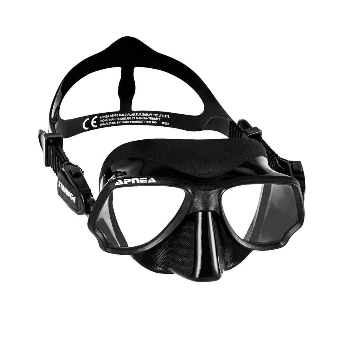 Apnea Strange M227 Dalış Maskesi Tempered Glass SİYAH
