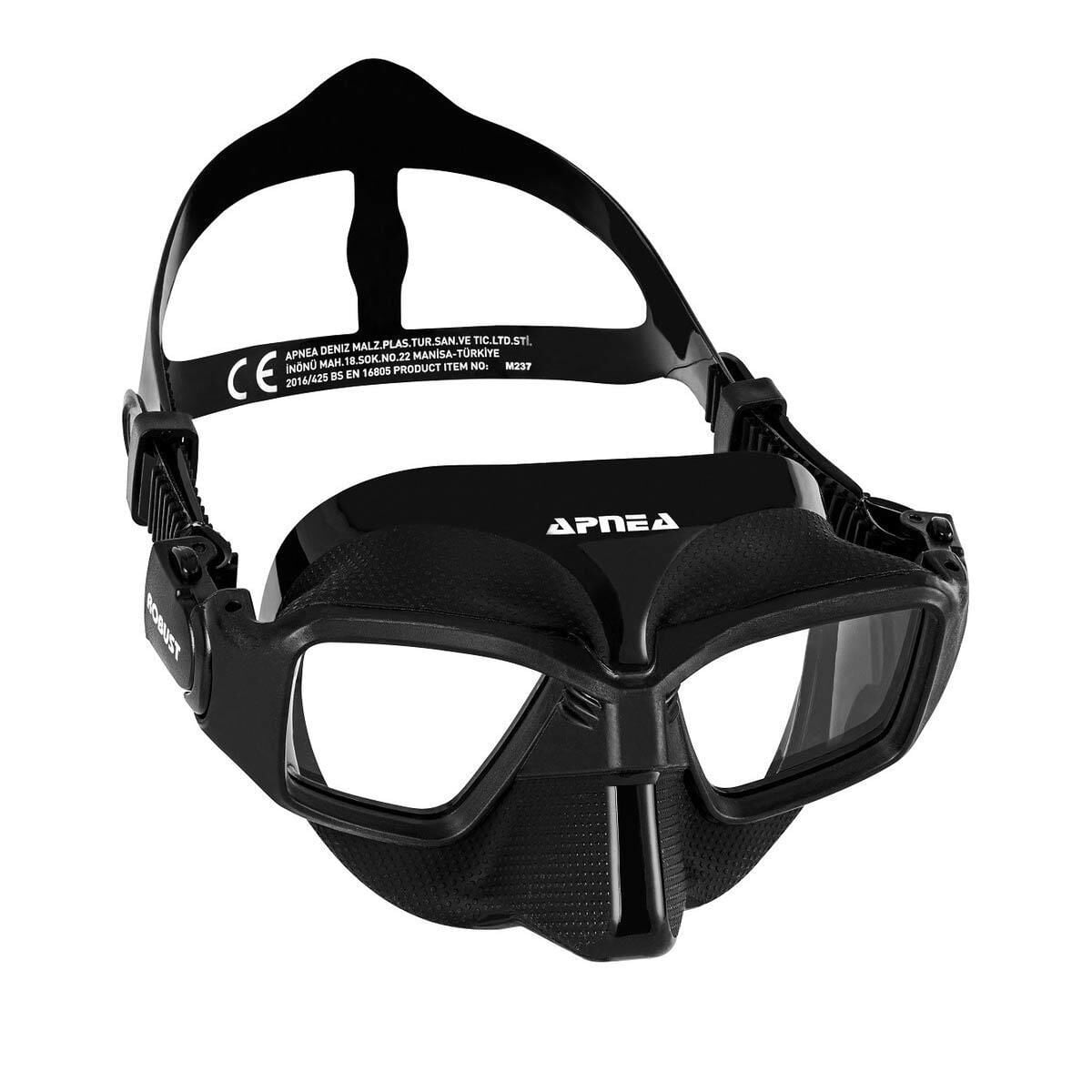 Apnea Robust M237 Dalış Maskesi Tempered Glass SİYAH