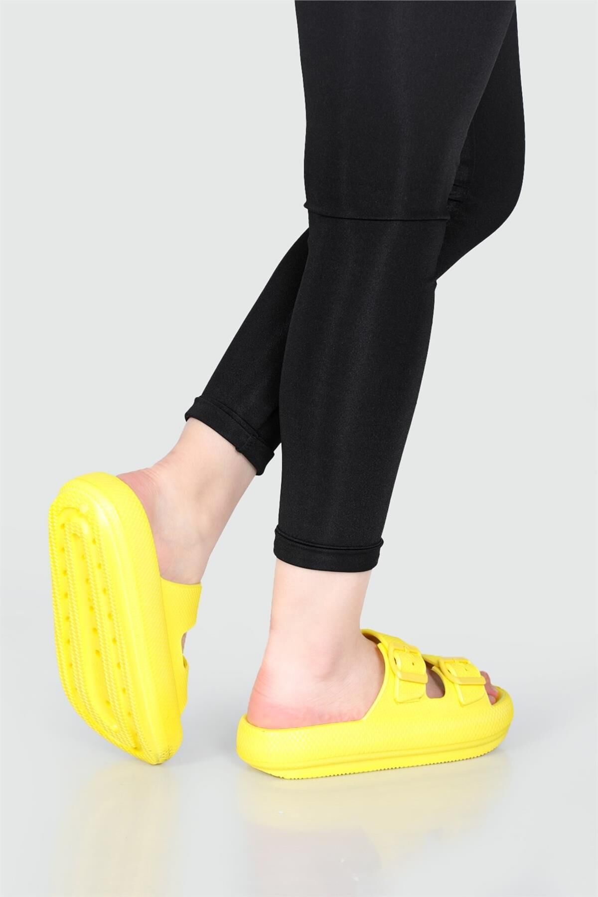 Ceox Zenne Eva Çift Tokalı Yüksek Terlik Sarı - 38