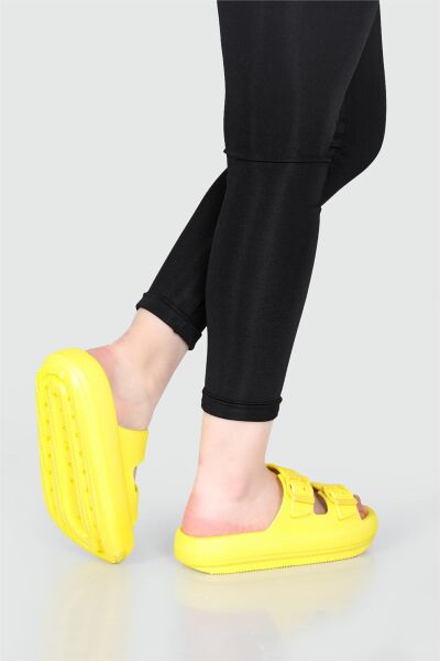 Ceox Zenne Eva Çift Tokalı Yüksek Terlik Sarı - 38