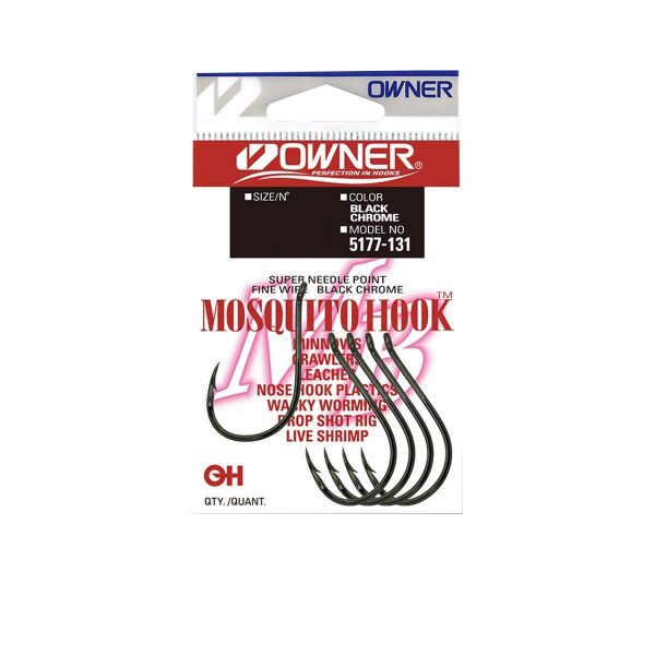 Owner Mosquito Hook Black Chrome Sinek İğnesi