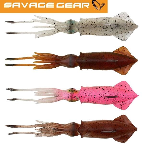 Savage Gear 3D Tpe Swim Squid 9,5Cm 10Gr Kalamar Silikon Yem Red Brown