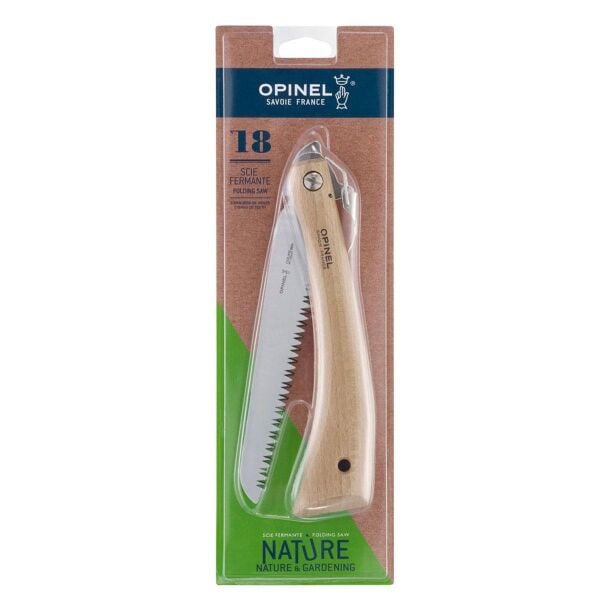 Opinel No 18 Kayın Saplı Katlanır Çelik Testere (Karbon Kaplama)