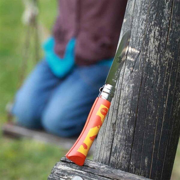 Opinel Inox No 7 Aslan Desenli Gürgen Saplı Paslanmaz Çelik Çakı
