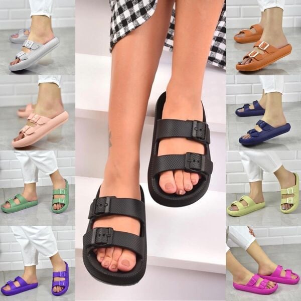 Ceox Zenne Eva Çift Tokalı Yüksek Terlik BEYAZ - 40