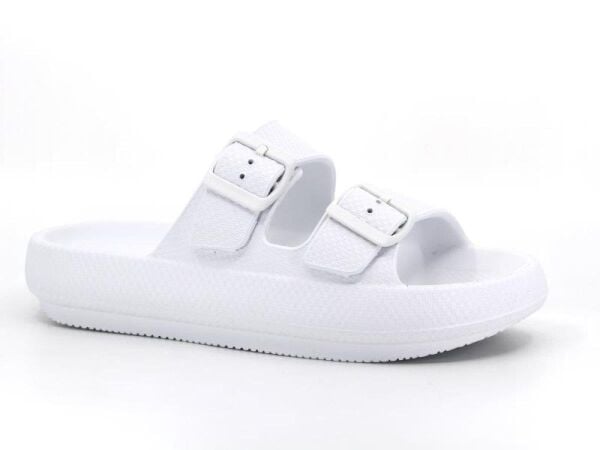 Ceox Zenne Eva Çift Tokalı Yüksek Terlik BEYAZ - 40