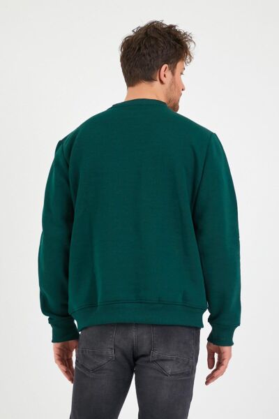 North Trace Seasonal Erkek Sweatshirt ( Doğa Baskılı ) Nefti - XL
