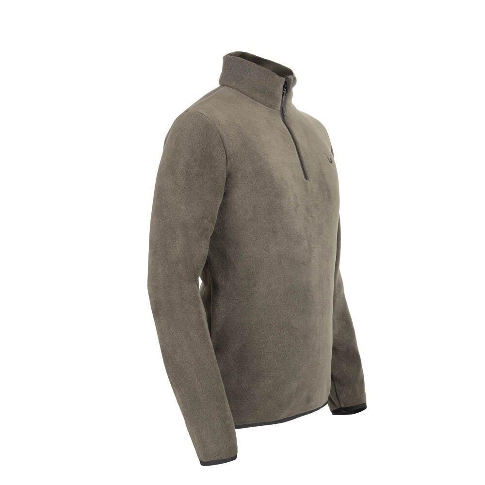 Puhu Yarım Fermuarlı Erkek Polar Ceket HAKİ - S