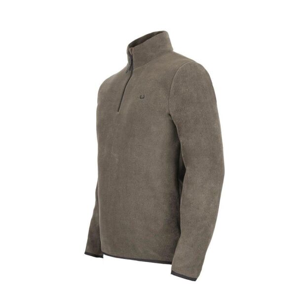 Puhu Yarım Fermuarlı Erkek Polar Ceket HAKİ - S