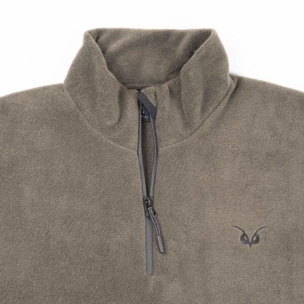 Puhu Yarım Fermuarlı Erkek Polar Ceket HAKİ - S