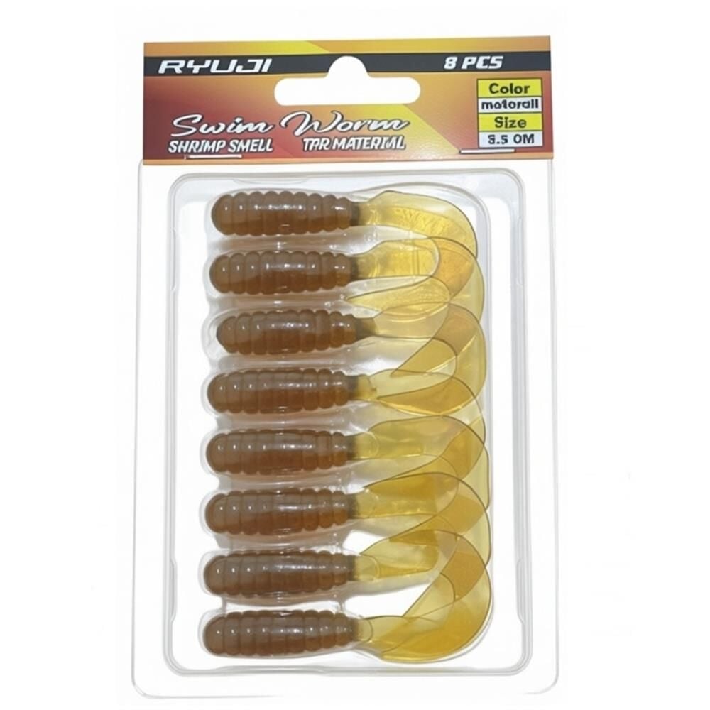 Ryuji Swim Worm 5,5cm TPR Kokulu Silikon Yem MOTOR OİL