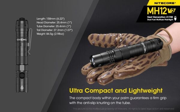 Nitecore MH12 V2 1200 Lümen El Feneri