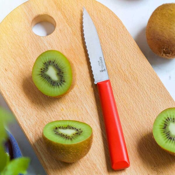 Opinel Essentiels Tırtıklı Soyma Bıçağı KIRMIZI