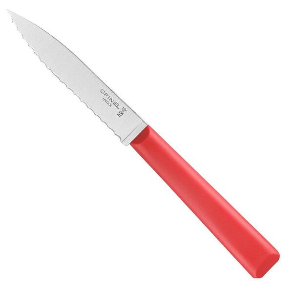Opinel Essentiels Tırtıklı Soyma Bıçağı KIRMIZI