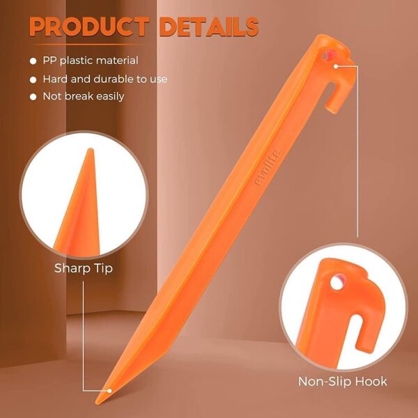 Evolite Arancio ABS Çadır Kazığı 23 cm 6 Adet