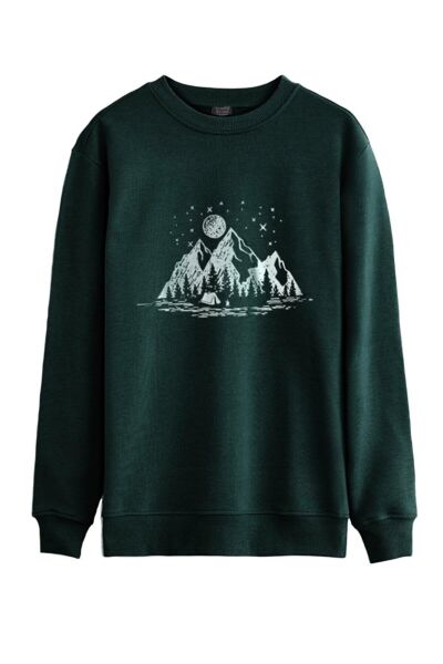 North Trace Seasonal Erkek Sweatshirt ( Kamp Baskılı ) Nefti - S