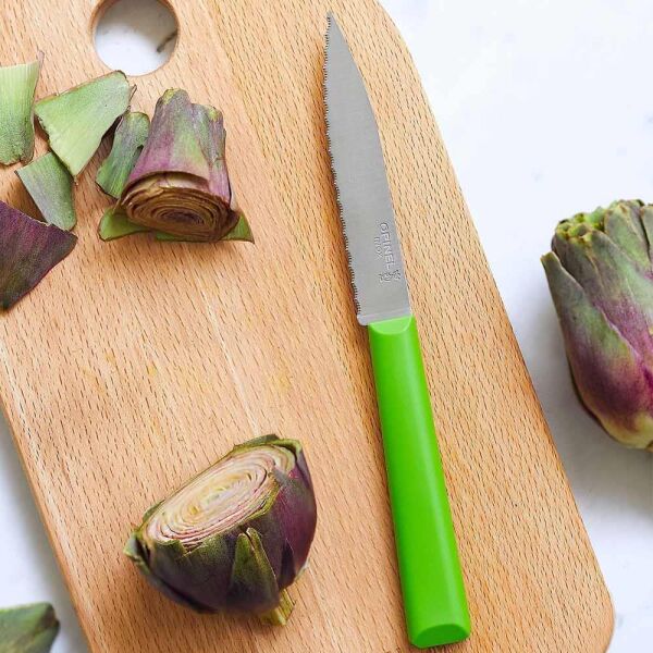 Opinel Essentiels Tırtıklı Soyma Bıçağı YEŞİL