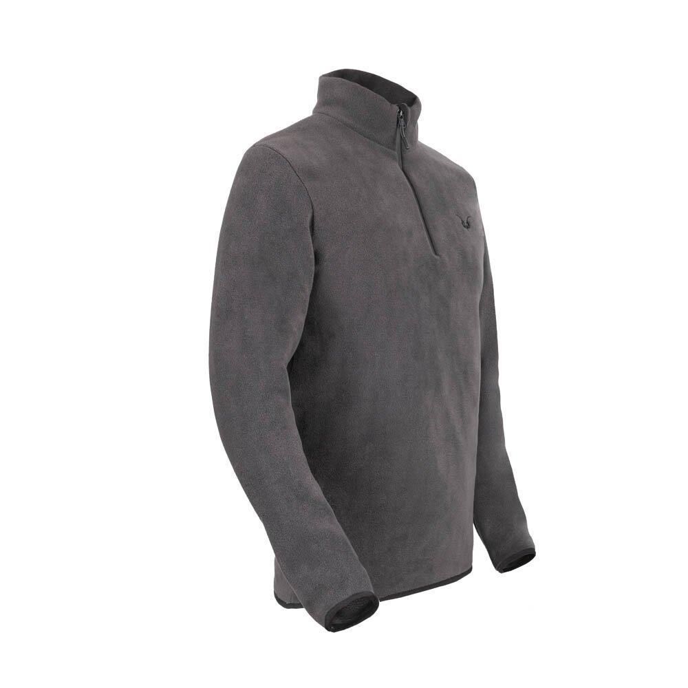Puhu Yarım Fermuarlı Erkek Polar Ceket Koyu Gri - XL
