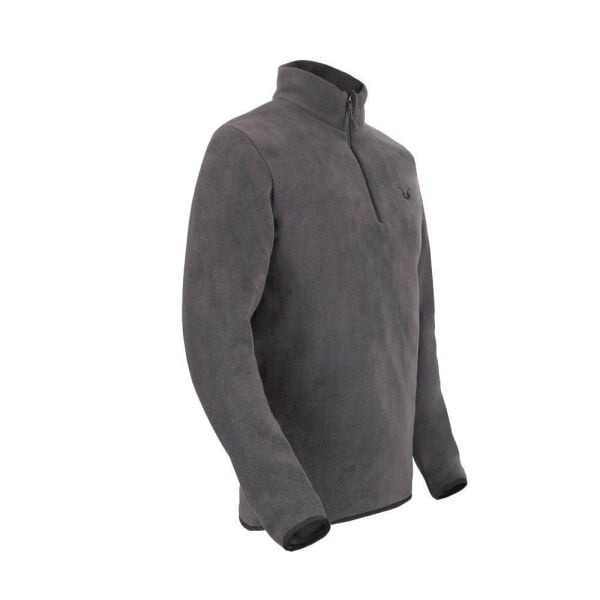 Puhu Yarım Fermuarlı Erkek Polar Ceket Koyu Gri - XL