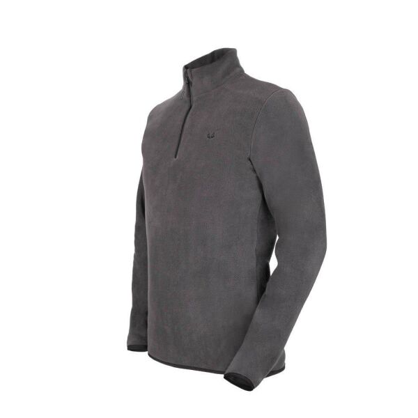 Puhu Yarım Fermuarlı Erkek Polar Ceket Koyu Gri - XL